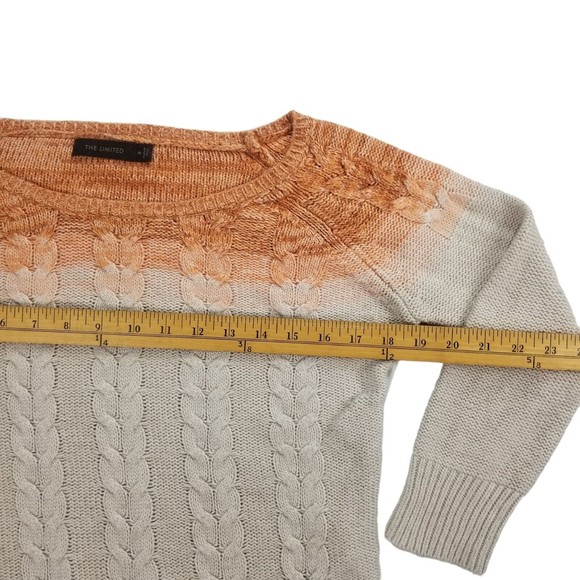 The Limited Boatneck Cableknit Sweater 3/4 Sleeve Womens Jrs Sz M  Wool Viscose - Picture 15 of 16